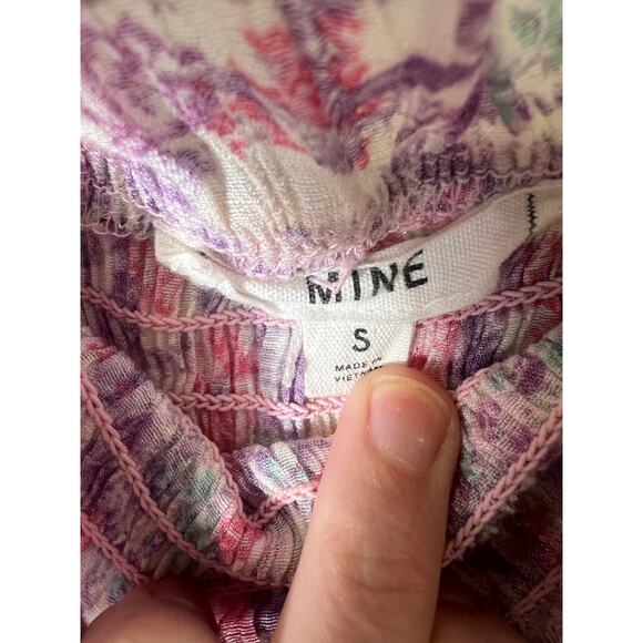 Girls MINE Purple Pink Flutter Sleeve Crochet Top Sz S - Picture 3 of 3